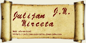 Julijan Mirčeta vizit kartica